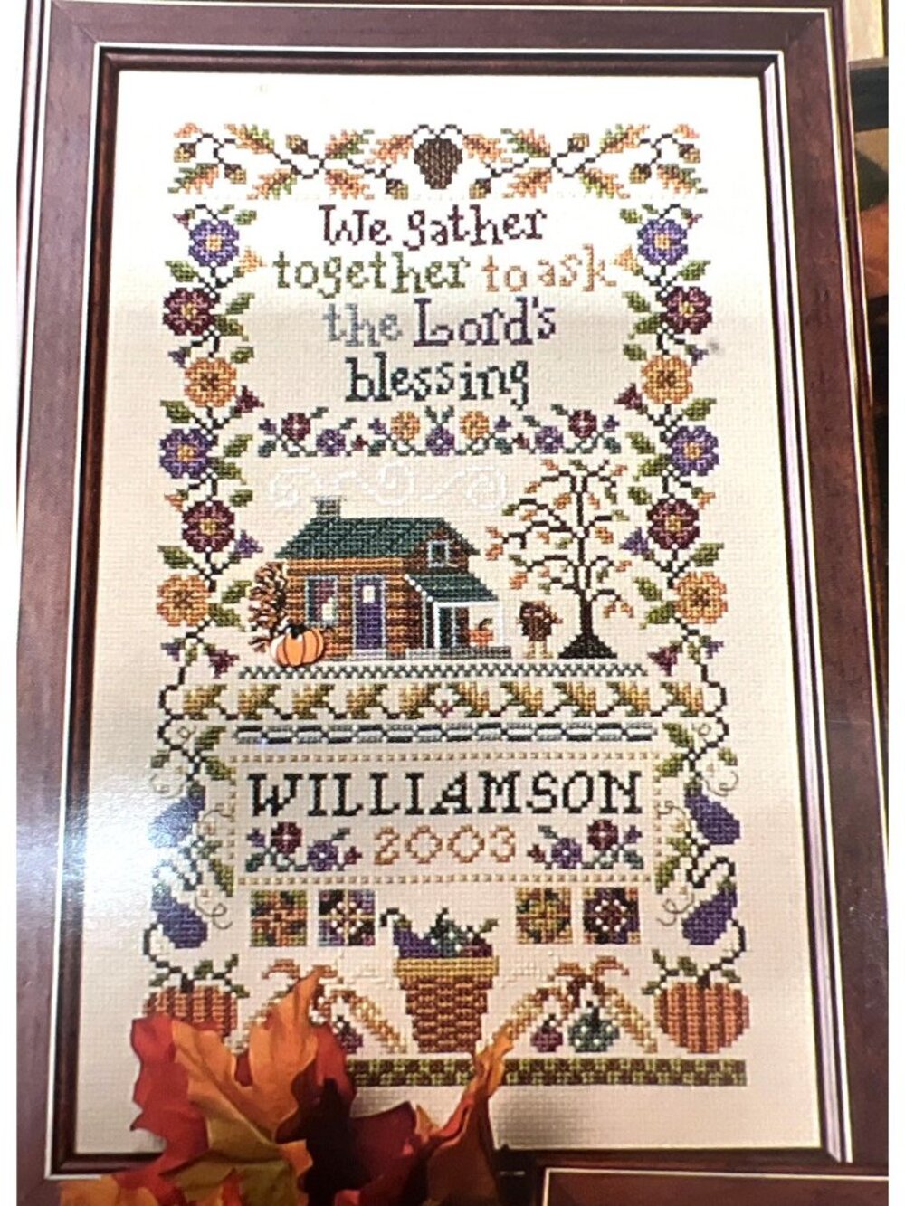 RARE We Gather Together Cross-Stitch Pattern Book Thanksgiving Designs